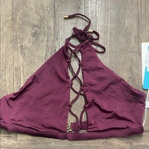 Beach Bunny Reese Burgundy Bikini Top